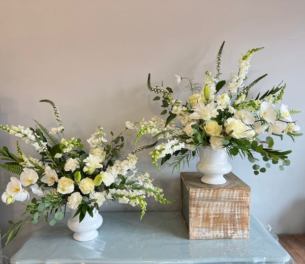 Pedestal Arrangements - Creams & Whites